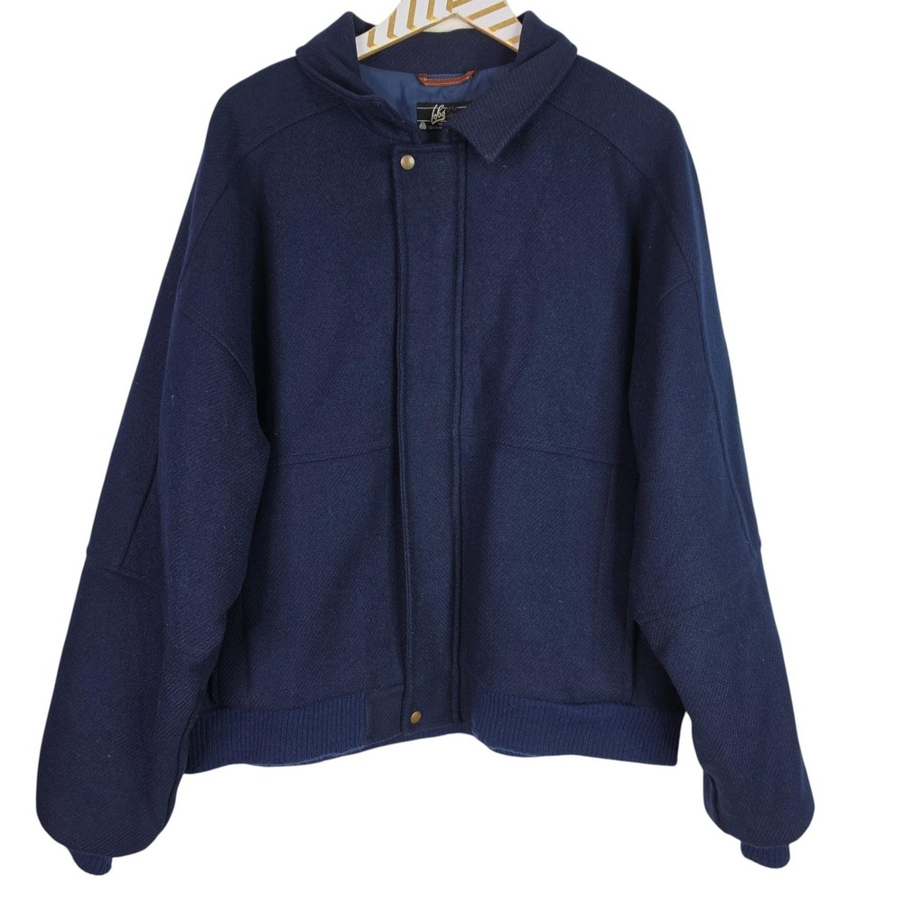 Vintage Pendleton Lobo Jacket Mens XL Blue Wool Bomber Thinsulate Full Zip Lined